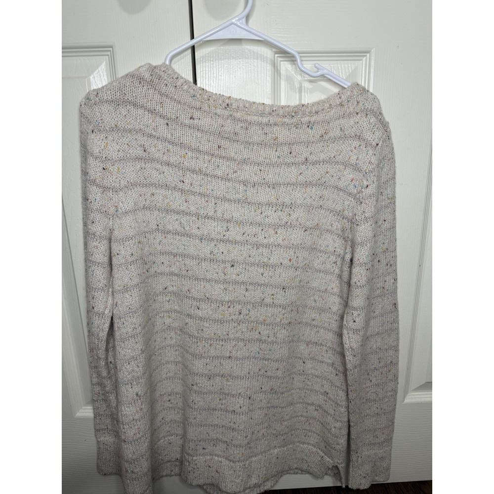 Cozycore Confetti Knit Sweater Medium Soft Girl Neutral Quiet Luxury - Picture 4 of 5